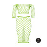 Ouch! Glow Bustier et Robe Filet Épaules dénudées Vert Fluo